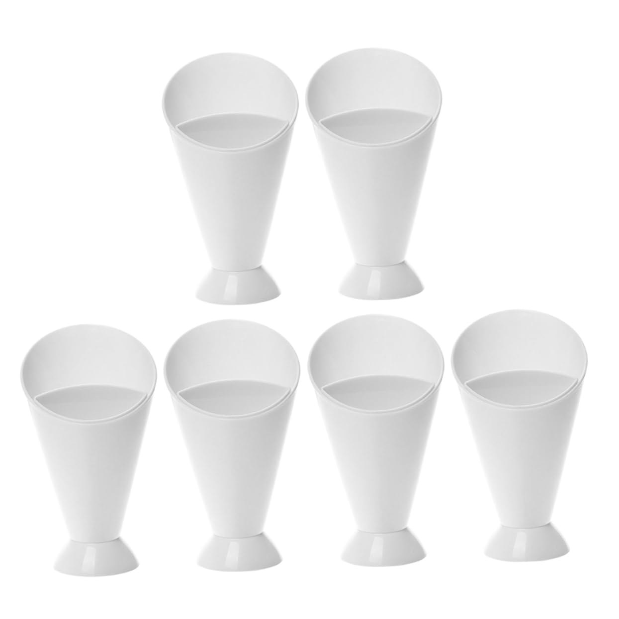 COLLBATH 6pcs French Fries Salad Cup Pp Salad Cup Western Dipping Cup French Fry Holder Cone Cup with Dip Holder Dipping Cups Fry Stand Dip Compartment French Fries Cup Cone Dip Cup White