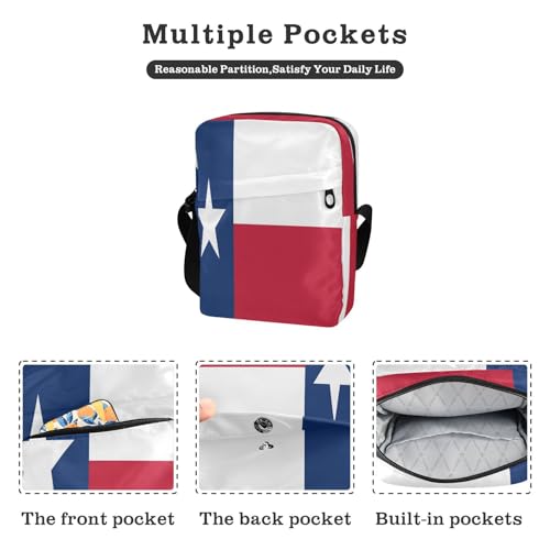 Texas State Flag Blue Red men's messenger bag shoulder bag men Casual Purse Adjustable Strap for Travel outdoor sports2