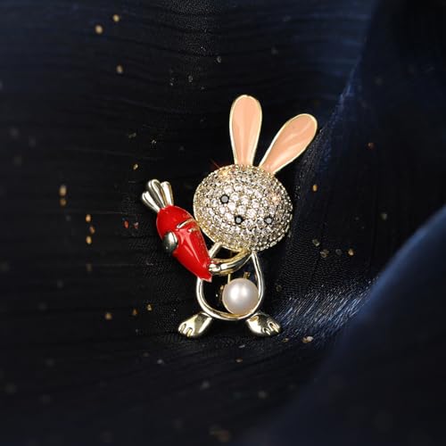Broche de conejo de zanahoria con circonita para accesorios 4