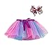 Toddlers Kids Baby Girls Layered Tulle Ballet Rainbow Tutu Skirt Dress Up Colorful Princess Fashion Clothes (Purple, 5-8 Years)