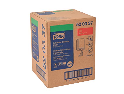 Tork Industrial Cleaning Cloth Centerfeed Gray W2, 1 x 500 Cloths, 520337 - image 6