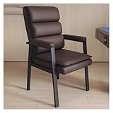 Moderner Mid-Century Lederstuhl mit Holzrahmen, gepolsterter Lounge-Sessel für Wohnzimmer/Schlafzimmer, stilvolle braune Akzentmöbel
