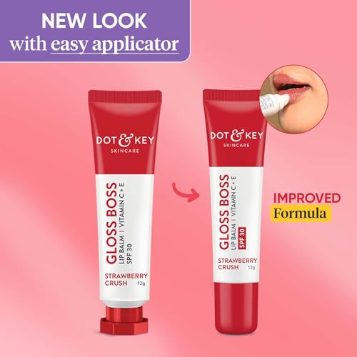 Dot & Key Strawberry Lip Balm (12gm) for Moisturization | Soft and Naturally Pink Lips |Tinted Lip Balm with SPF 30 & Vitamin C + E | Fades Lip... - Image 3