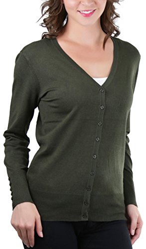 Image of ToBeInStyle Women's Long Sleeve Button Down V-Neck Cardigan