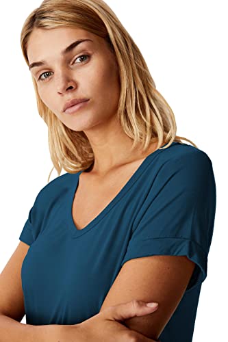 Image of Fabricorn Combo of Three Cotton V-Neck Up Down Short Sleeve Tshirt for Women (Pack of 3)