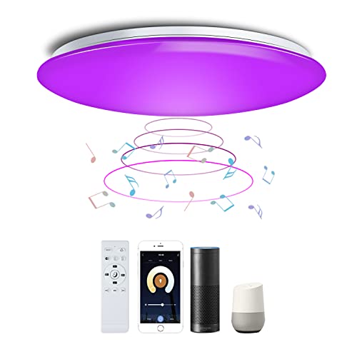 CHYSONGOODS �V�[�����O���C�g 10 12�� 5500lm ������Bluetooth�X�s�[�J�[ Google Home Alexa �Ή� �����R���t�� RGB ���� ���F ���^ ���P�x ������� �}���`�t�@���N�V�������C�g �q������ ���� �Q�� 