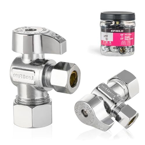 Pro 4PCS EFIELD Stop Angle Valve 1/2 Nominal (5/8 OD) COM x 3/8 OD