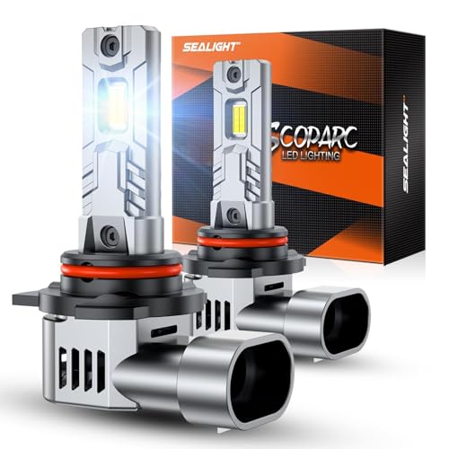 Image of SEALIGHT S2S HIR2 /9012Light Bulbs, 70,000LM Super Brighter, 6500K Pure White 9012 Fog Bulbs with 25000RPM Cooling Fan, 70K+ Hours Lifespan, 2-Pack for Cars /Trucks /SUVs