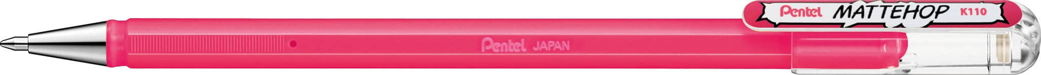 Pentel K110-VPX Mattehop Gel Ink Rollerball Pen with High Opacity Ink - Matte Finish, Cap Model - Pink (Pack of 1)