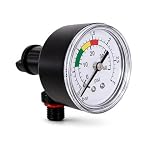 ION PURE Manómetro para Sistemas de Filtración, Escala 0-3 kg/cm² y 0-40 PSI, Rosca 1/8', Compatible con Filtros de Piscina