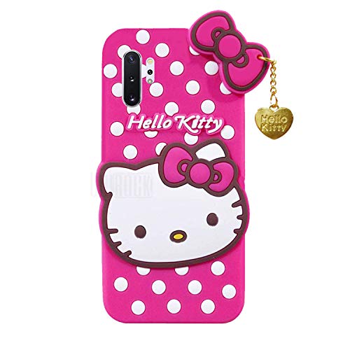 Image of Unirock Hello Kitty Back Case Cover for Samsung Galaxy Note 10+| 3D Cute Hello Kitty Case |Soft Silicone Rubber Back Cover with Pendant Kitty Cover for Samsung Galaxy Note 10+