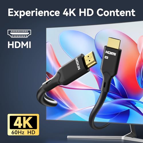 Image of MOKiN HDMI Cable, 3.94ft, 4K@60Hz, High-Speed 4K HDMI 2.0 Cord (18Gbps), 2160p, 48 bit, Compatible with TV /PS7 /Xbox /Roku