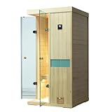 HKXSC Steam Sauna for 1 Person with Negative ions, No EMF - Canadian Hemlock, Indoor Personal Luxury Spa for House and Gym