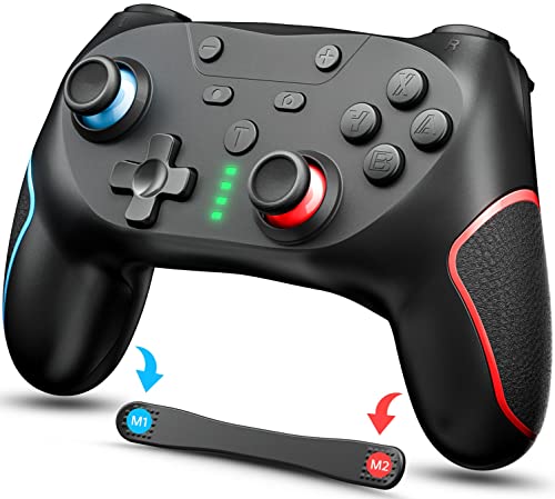 Switch コントローラー 背面ボタン付き 【2024新登場】 スイッチ コントローラー プログラム機能 switch プロコン ワイヤレス Bluetooth 接続 6軸ジャイロセンサー TURBO連射 4階段HD振動 1000mAh 本体スリー