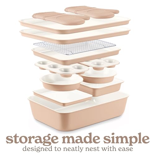 image for Country Kitchen Nonstick Stackable Bakeware Set - Deluxe Heavy Duty, D