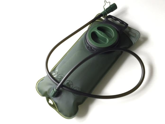 Badger Survival Hydration Bladder, 2L Water Bladder for Hiking Backpack Leak Proof Water Reservoir Storage Bag, BPA-Free Water Pouch Hydration Pack for Camping Cycling Running, Military Green