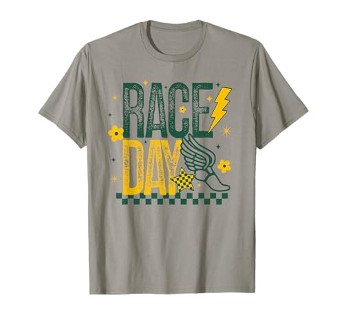 Photo de Course de Cross-Country Day Runner Track and Field Green & Gold T-Shirt