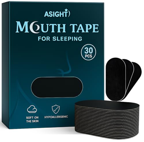 30 Pcs Mouth Tape for Sleeping Men Mouth Tape for Sleeping Women Dermatologically Tested Sleep Tape Mouth Breathing Snoring Aids for Men to improve Nasal Breathing 95% Cotton Rayon-Free Chin Straps