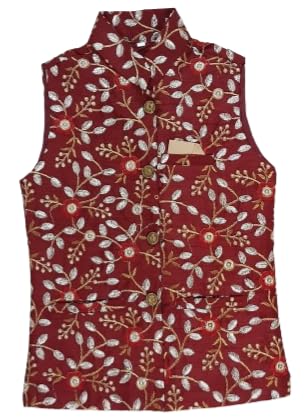 Kids Boys Traditional Ethnic Ceremony Wear Sleeveless Waistcoat Nehru Jacket Koti