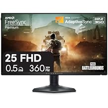 Alienware 25 Gaming Monitor AW2523HF 24.5" IPS LED Full HD 1920 1080 360Hz Display - AMD FreeSync - VESA - Monitor USB, HDMI Height/Tilt/Swivel/Pivot Adjustability - Dark side of the Moon