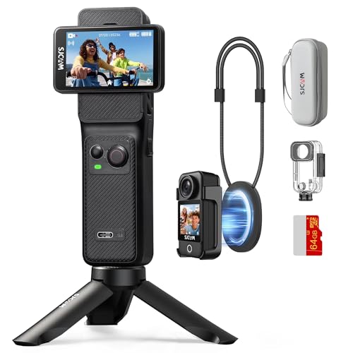 SJCAM C400 3 in 1 Vlogging Camera Combo,64GB 4K Pocket Handheld Camera, 7H Power, 6-Axis...