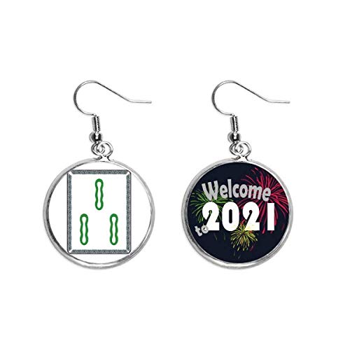 Pendientes de Mahjong estilo oriental para lucir en cenas y eventos casuales
