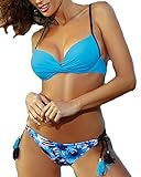 🏊‍♀️Empuje hacia arriba la parte superior del bikini, el traje de baño con borlas te hará destacar entre la multitud de mujeres en la playa, la piscina o tomar el sol.