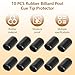 WOHPNLE 10Pcs Pool Tip Cover, Rubber Pool Cue Protector Lightweight Billiard Cue Tip Protector Billiard Cue Tip Cover Portable Billiard Pool Cue Tip Protector for 12.5-13 Mm Tips(10mm)