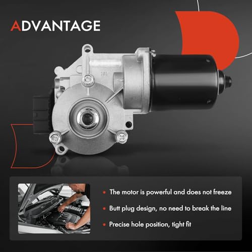 Image of A-Premium Front Windshield Wiper Motor Compatible with Chrysler & Dodge | for Chrysler Sebring /Cirrus 2003-2005 & Dodge Stratus 2003-2005 & Mitsubishi Eclipse, Galant & Pontiac Solstice, 5-Pin