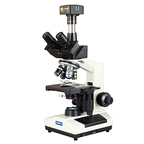 Image of OMAX M837ZL‑A191BOIL‑C180U3 Trinocular Compound Microscope 40X-2500X with Oil Immersion Objective, LED Illumination and USB 3.0 18MP Digital Camera