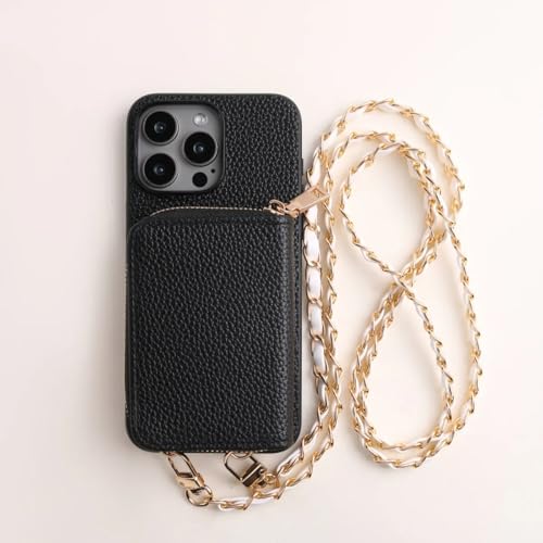 Housse en cuir premium pour iPhone 11 Pro avec finitions métalliques