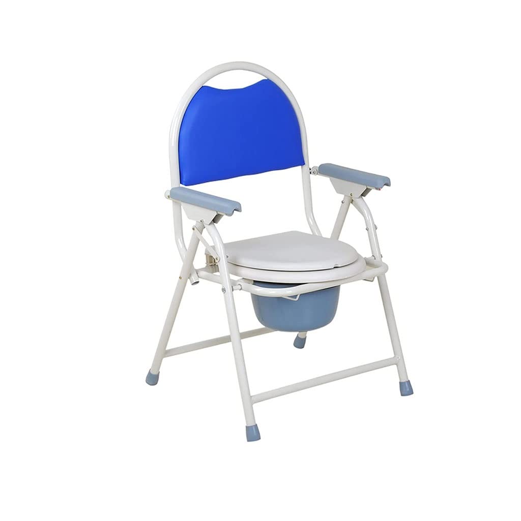Gthtuhfd 1 Foldable Commode/Shower Chair Bedside Commode Chair,Heavy Toilet Chair With Backrest,Armrest And Removable,Easy Cleaning,Shower Chair For Elder Disabled,330Lb Toilet Alternative Chair