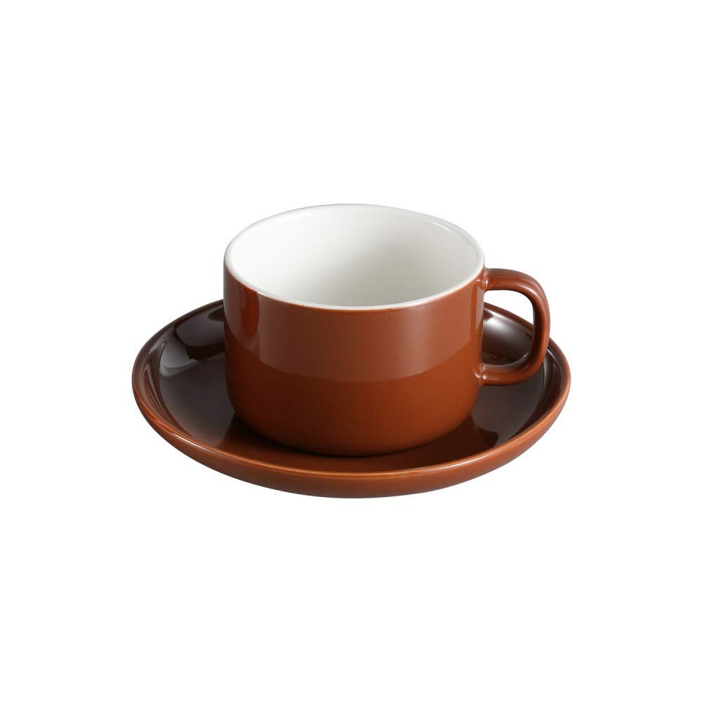 Ceramic Espresso Cups with Saucers,Coffee for Latte Cappuccino Tea 6 Oz, Dishwasher and Microwave Safe (pink)