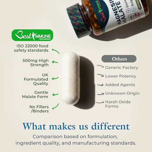 Malato di magnesio naturale 500mg Qualità premium 100 capsule vegane Massima biodisponibilità - 6