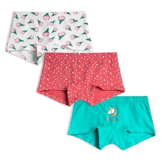 Image of Real Basics Girls Cotton Boxer Boyshorts Panties Underwear for Kids (Multicolor) Pack of 3