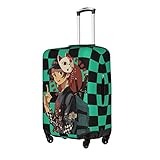 MUHASI Anime Kamado Tanj-Irou Suitcase Cover With Concealed Zipper Luggage Cover Washable Elastic Travel Suitcase Protector Cover S 18-21 In