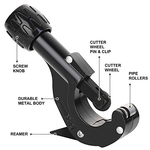 Wynnsky Tubing Cutter 1/8 To 1-3/8 Inch For Pipe Copper Pvc Thin Stainless Steel Tube With Extra Blade And Reamer #TOP1