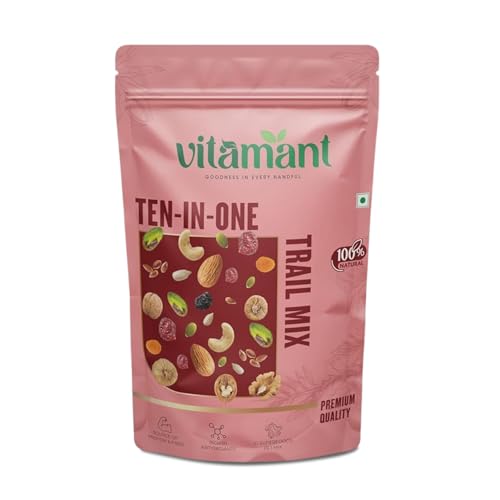 Image of Vitamant 10-in-1 Trail Mix | Premium Mixed Dry Fruits, Nuts & Seeds | Healthy Snack | No Added Sugar | Natural Energy Booster | 250g