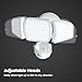 Feit Electric Outdoor LED Triple Head Solar Security Flood Lights with Motion Sensor, Dusk-to-Dawn Sensor, 3000 Lumens Floodlight, 5000K Daylight, No Hardwiring Needed, S13TFL/3000MOTSOL/WH