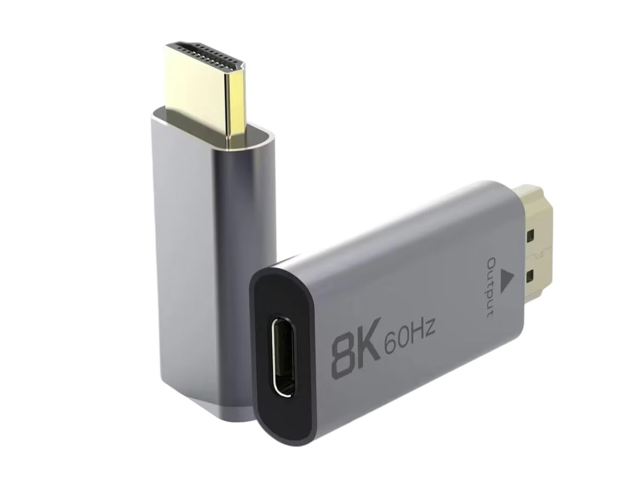 PremiumCord Adattatore da USB-C a HDMI 8K F/M, HDMI 2.1, UHD 8K 4320p 60Hz, 4K 2160p 144Hz, HDR10+, HDCP 2.3, 48 Gbps, Alloggiamento In Alluminio, Grigio Siderale