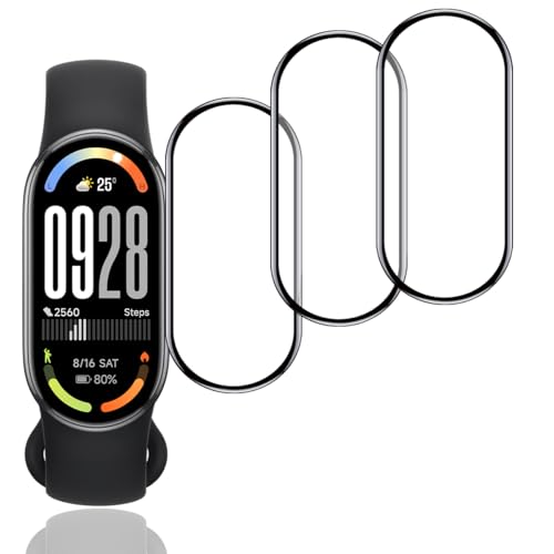 【3枚セット】 用 Xiaomi Smart Band 10 フィルム シャオミ スマートバンド10 保護フィルム PET複合材 炭素繊維 3D曲面 カバー 対応 Xiaomi Mi band 10 液晶保護フィルム 高透過率 3D全面保護 キズ防止 飛散