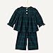 Amazon Essentials x Sofia Grainge Toddler Girls' Long Sleeve Flannel Set, Dark Emerald Green Deep Blue Plaid, 2T
