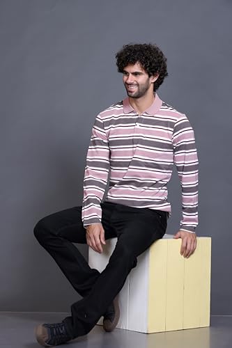 Image of Full Sleeve Polo T Shirt for Men Cotton with Pocket and Collar - Regular Fit Tshirt