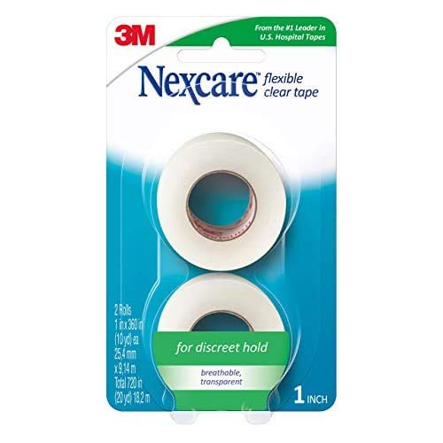 Nexcare Flexible Clear Tape Waterproof Transparent Medical Tape Secures Dressings and Catheter Tubing - 1 In x 10