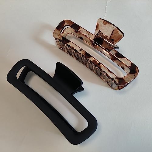 Nalodu 5-Inch Oversized Claw Clips – 2-Pack (Matte Black & Leopard) — view 6