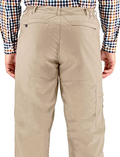 Chums | Mens | Elasticated Multi Pocket Cargo Combat Work Trouser Pants | Stone #TOP6