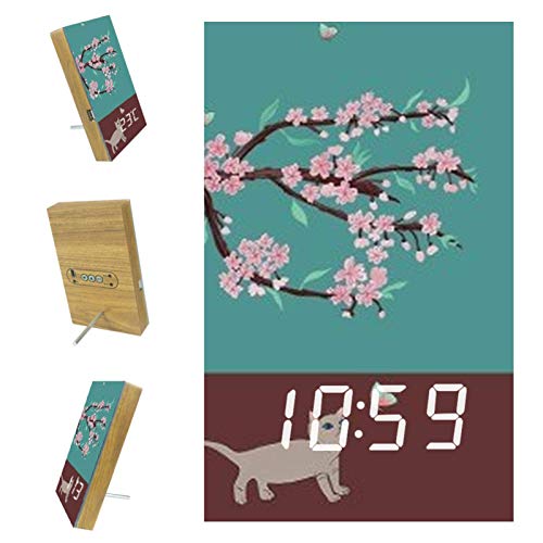 Lyetny Cat Chasing Butterflies Home Automatically Brightness Dimmer Clock Led Alarm Clocks #TOP23