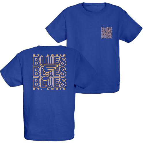 Blue 84 Unisex Kid's NHL Officially Licensed Youth T-Shirt Front/Back Curl Team Color
