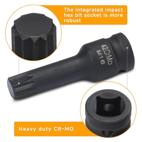 Hoteche 8PC 1/2-Inch DR Multi-Tooth Nut Set, CR-MO Material, M5-M18, with Black Phosphate Coating - Image 3