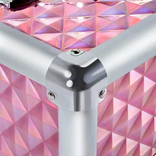 Yaheetech Maletín de Maquillaje Maleta Estuche de Maquillaje 4 en 1 Maleta de Alamcenamiento Cosmetico Rosa Brillante - imagen 7